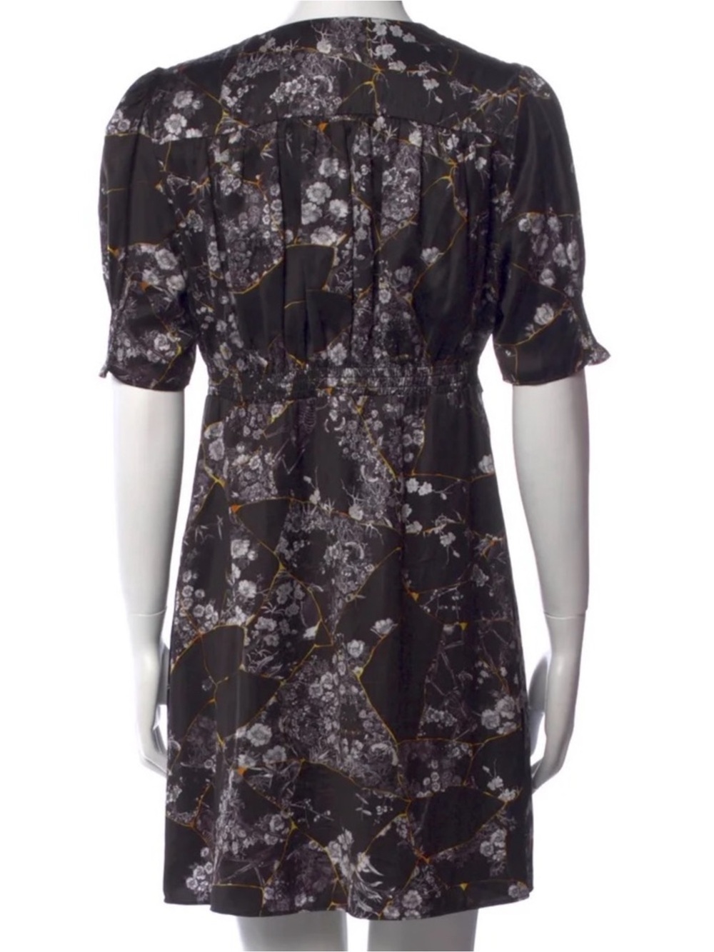 ALL SAINTS Demi Buruberu Floral Dress 8 19” + p2p Black Multi $170 Retail EUC - Picture 7 of 9